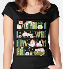 Library cats Women's Fitted Scoop T-Shirt