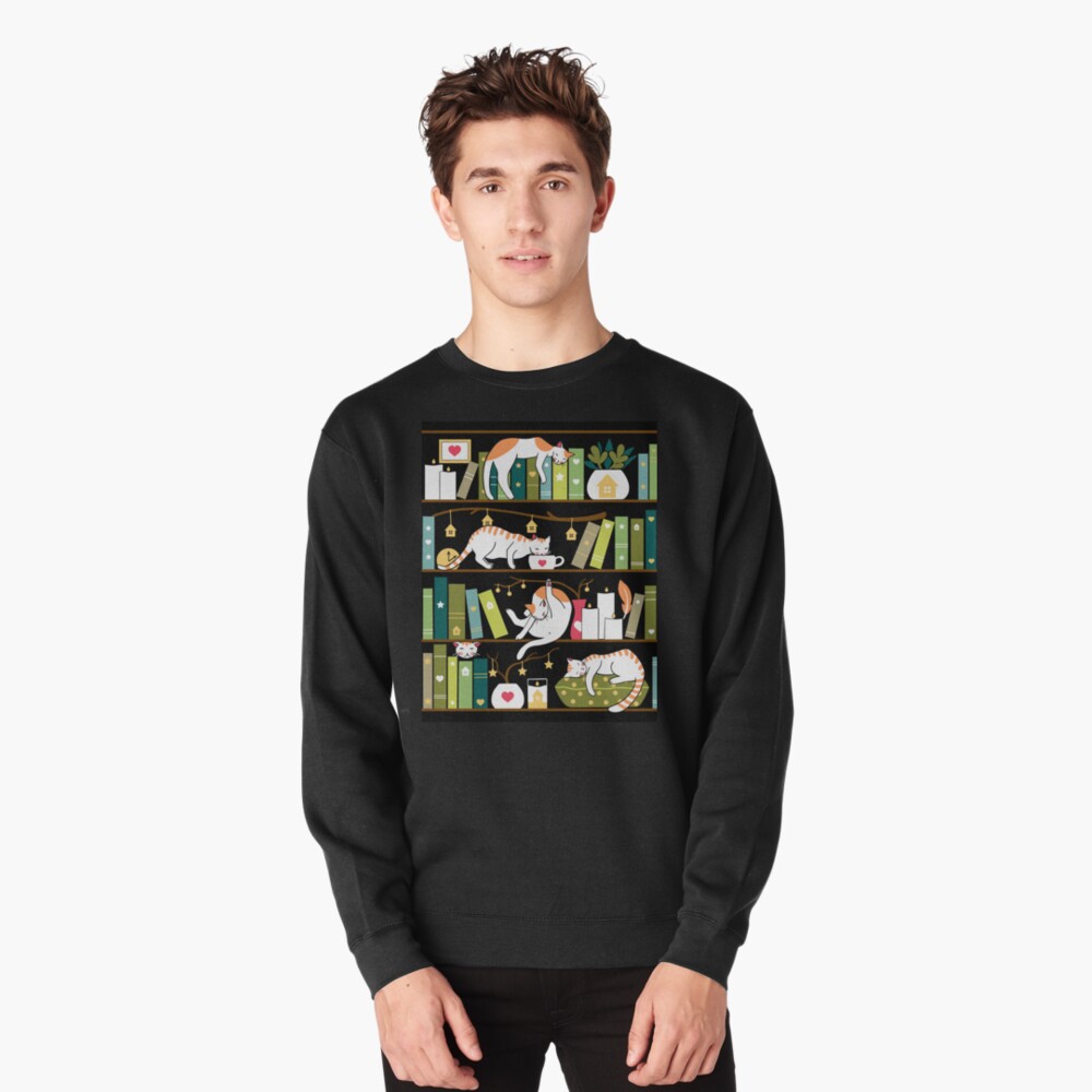 Library cats Pullover Sweatshirt