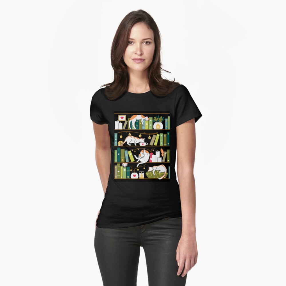 Library cats Fitted T-Shirt