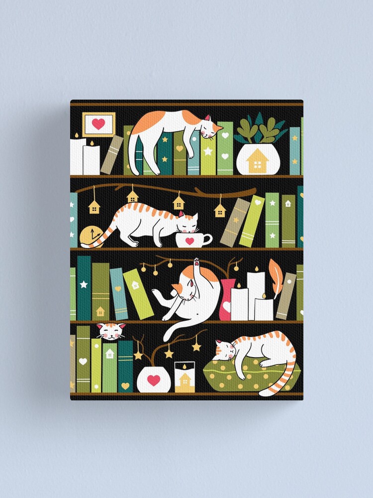 Alternate view of Library cats Canvas Print