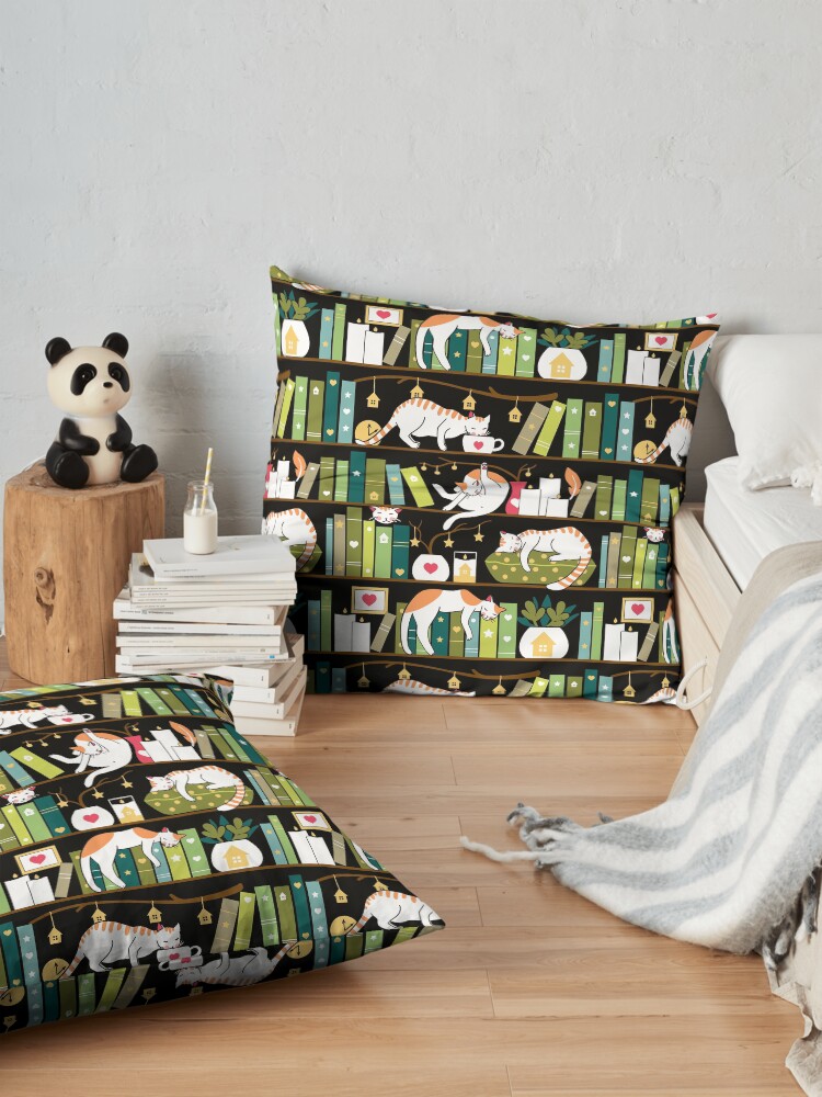 Alternate view of Library cats Floor Pillow