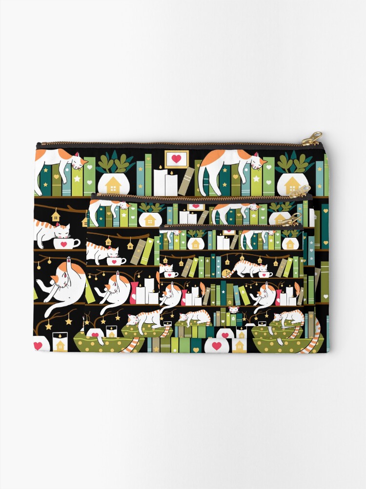 Alternate view of Library cats Zipper Pouch