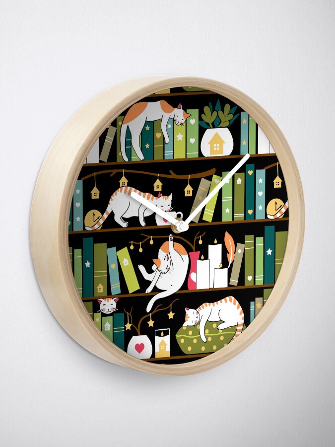 Alternate view of Library cats Clock