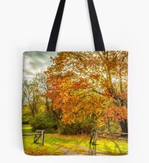 Autumn fence Tote Bag