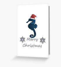 Christmas Seahorse Greeting Card