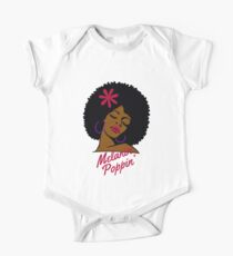 Melanin Poppin Natural Hair Afro Kunst für schwarze Frauen Baby Body Kurzarm