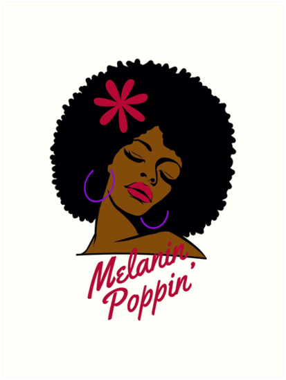 Download "Melanin Poppin Natural Hair Afro Art for Black Women" Art ...