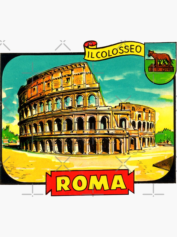 The Colosseum Rome Italy Vintage Travel Decal by hilda74