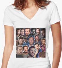 armie hammer collage Shirt mit V-Ausschnitt