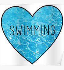 Swimming Ocean Heart Poster