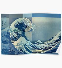 Hokusai Meets Fibonacci, Golden Ratio Poster