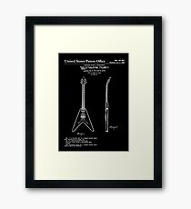 Gibson Flying V Guitar Patent White Framed Print