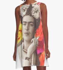 Frida Kahlo Roses A-Line Dress