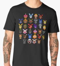 NEW - FNAF Multiple Animatronics - (Dec 2016) - Pixel art Men's Premium T-Shirt