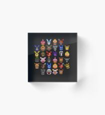 NEW - FNAF Multiple Animatronics - (Dec 2016) - Pixel art Acrylic Block
