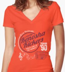 Gus Polinski and the Kenosha Kickers Women's Fitted V-Neck T-Shirt