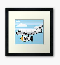 Nuclear bomb under the plane Framed Print