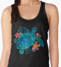 Sea Turtle with Flowers Women's Tank Top
