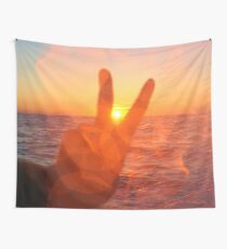 Sunset Peace Sign Wall Tapestry