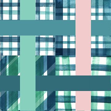 Sticker Green plaid pattern