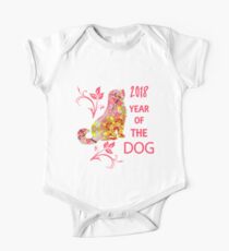 Chinesisches Jahr des Hundes Sternzeichen Symbol 2018 Baby Body Kurzarm