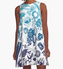 Vestido acampanado Moogle-verse (azul)