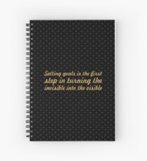 Setting goals is the first... “Tony Robbins” Inspirational Quote Spiral Notebook