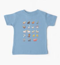 Farm Animals Cartoon Set Baby Tee