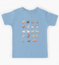 Farm Animals Cartoon Set Kids Tee