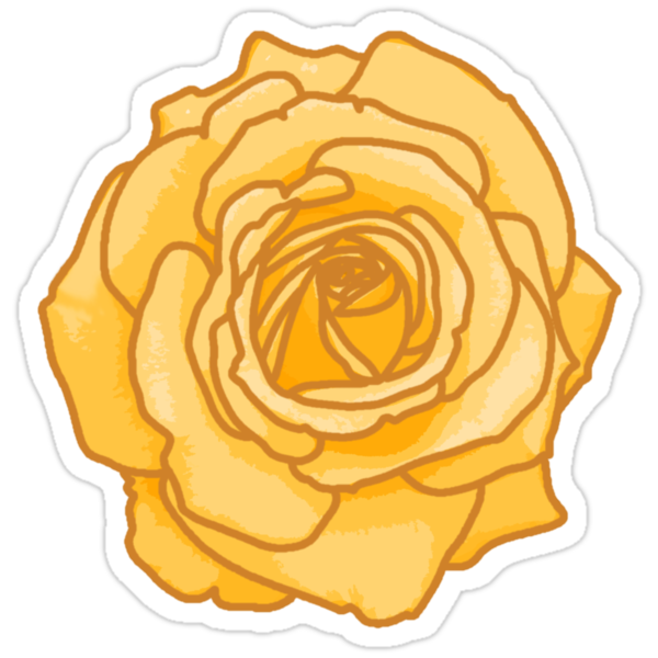 yellow rose sticker stickers by emy ai redbubble