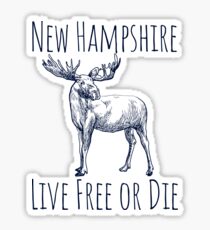 NH Live Free or Die Moose Sticker