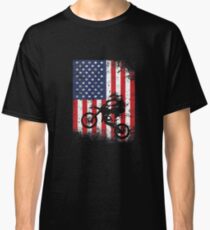 American Flag Motocross Dirtbike Classic T-Shirt