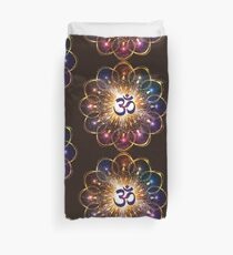 "The higher power of Om" - sacred geometry Duvet Cover