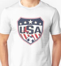 USA-Fußball-Weinlese-Logo Slim Fit T-Shirt