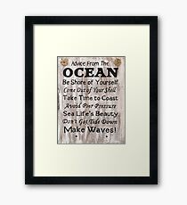 Advice from the ocean Framed Print
