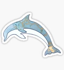 Dolphin with Metallic Gold Accents Sticker