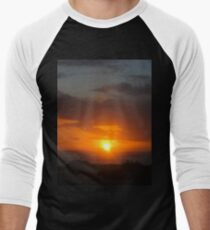 Orange Sunset at Beach -v Men's Baseball ¾ T-Shirt