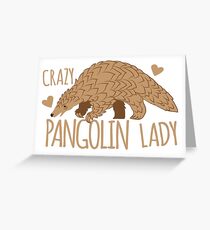 Verrückte Pangolin-Dame Grußkarte