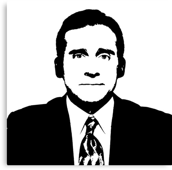 "serious michael scott black white the office nbc tv show" Canvas Print