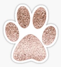 Sparkling rose gold paw print Sticker