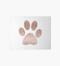 Sparkling rose gold paw print Art Board