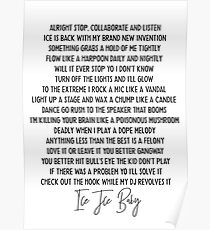 Ice ice baby Vanilla Ice Hip Hop lyric mucis classic Poster