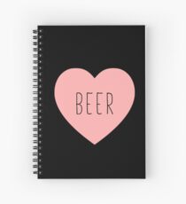 I Love Beer Heart | Black Variant Spiral Notebook