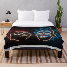 We're Neon Morty Throw Blanket