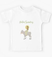 Jesus Riding Donkey Palm Sunday Kids Tee