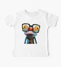 Hipster Frog Nerd Glasses Baby Tee
