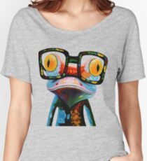 Hipster Frog Nerd Glasses Women's Relaxed Fit T-Shirt