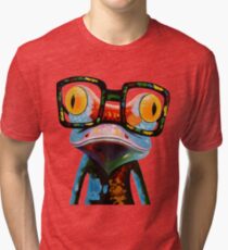 Hipster Frog Nerd Glasses Tri-blend T-Shirt