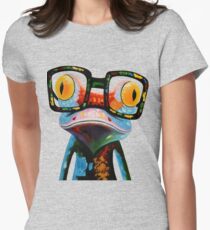 Hipster Frog Nerd Glasses Women's Fitted T-Shirt