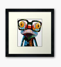 Hipster Frog Nerd Brille Gerahmtes Wandbild